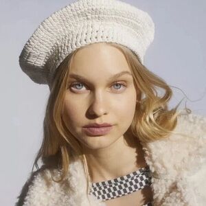 FP Crochet Beret Hat new without tags